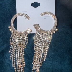 NEW…. Natasha Elegant Gold and Silver Dangle Earrings